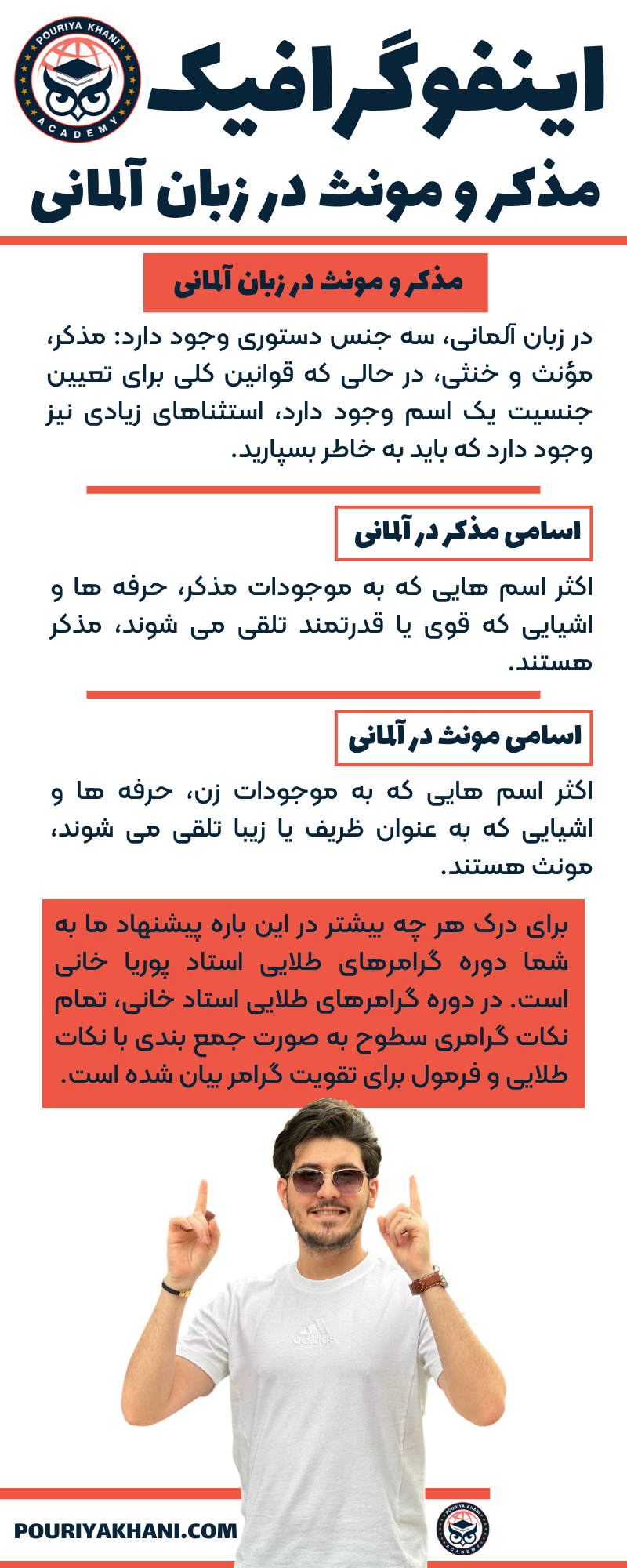 اینفوگرافیک مذکر و مونث در زبان آلمانی