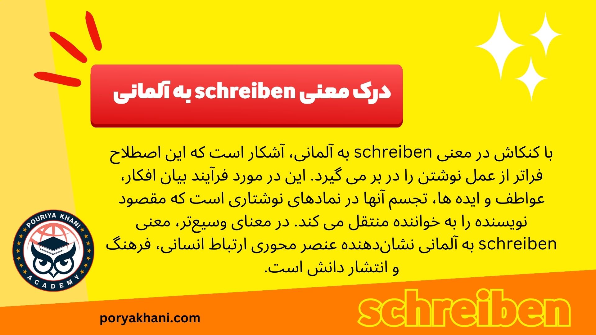 درک معنی schreiben به آلمانی