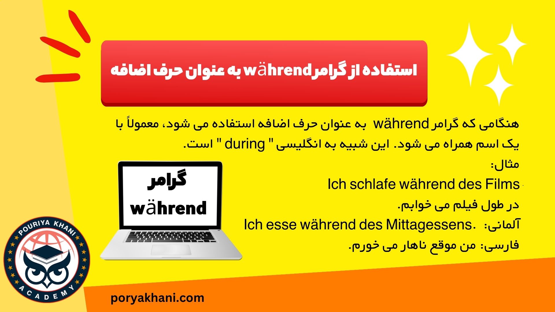 استفاده از گرامر während به عنوان حرف اضافه