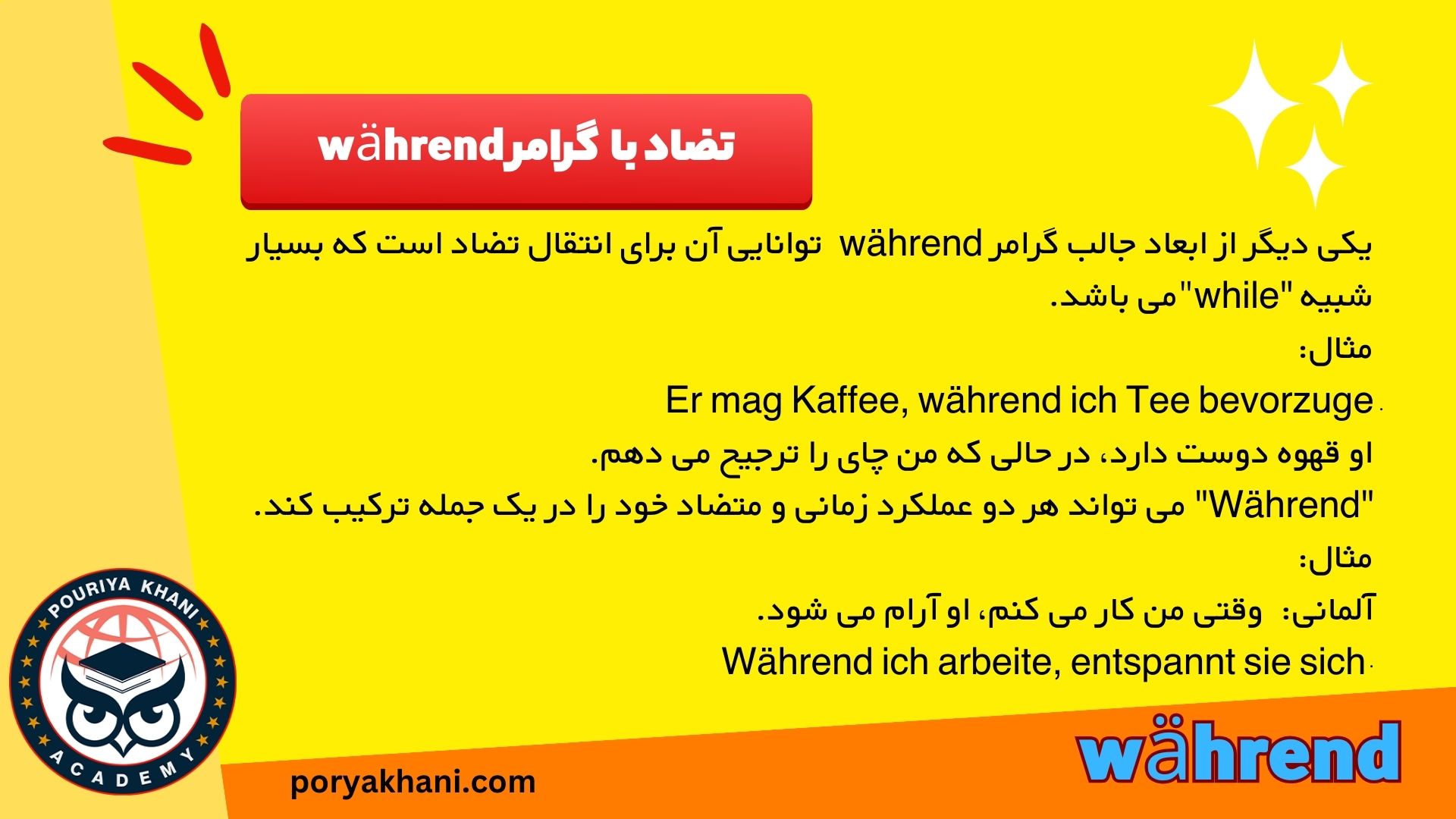 تضاد با گرامر während