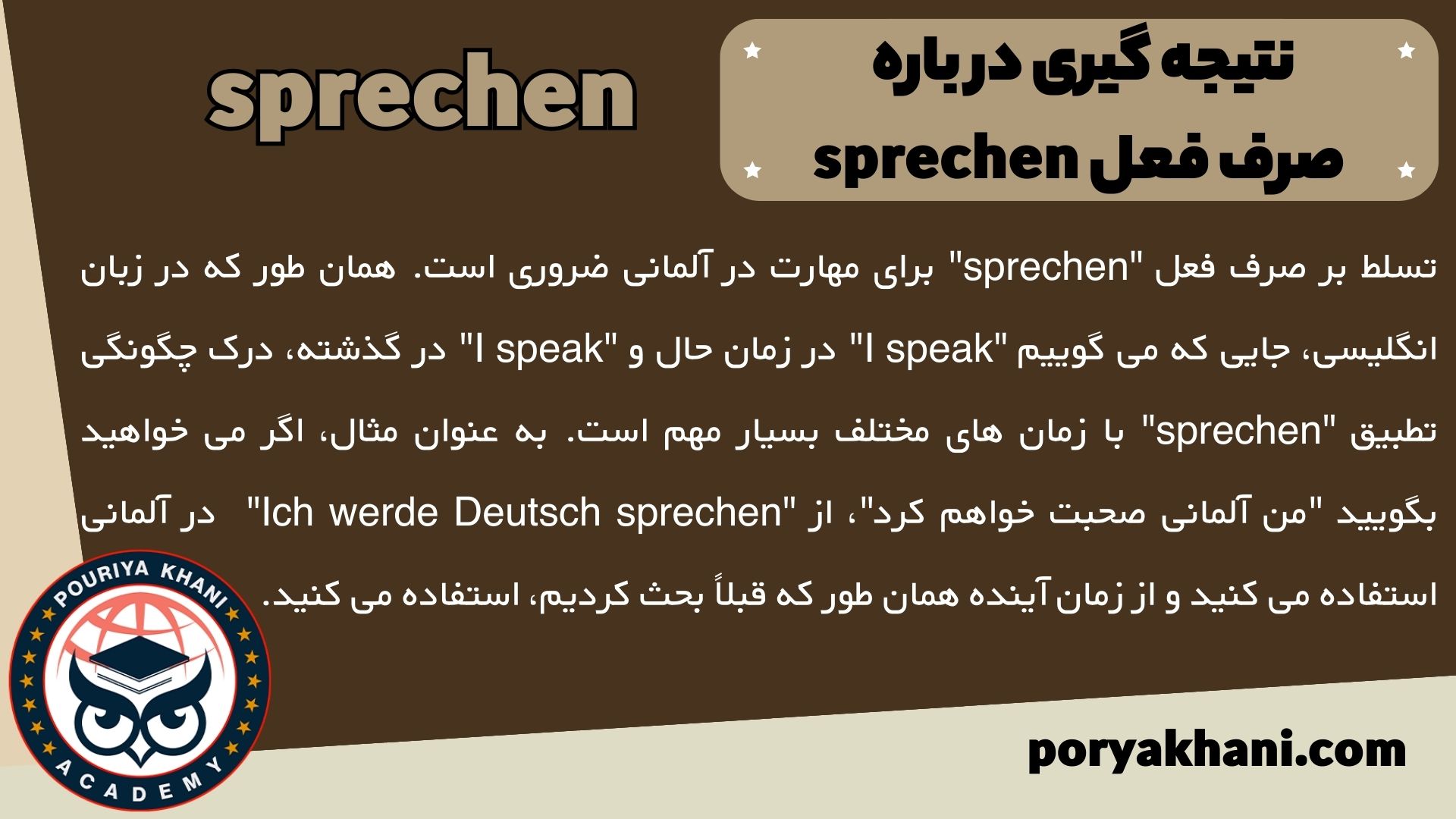 نتیجه گیری درباره صرف فعل sprechen